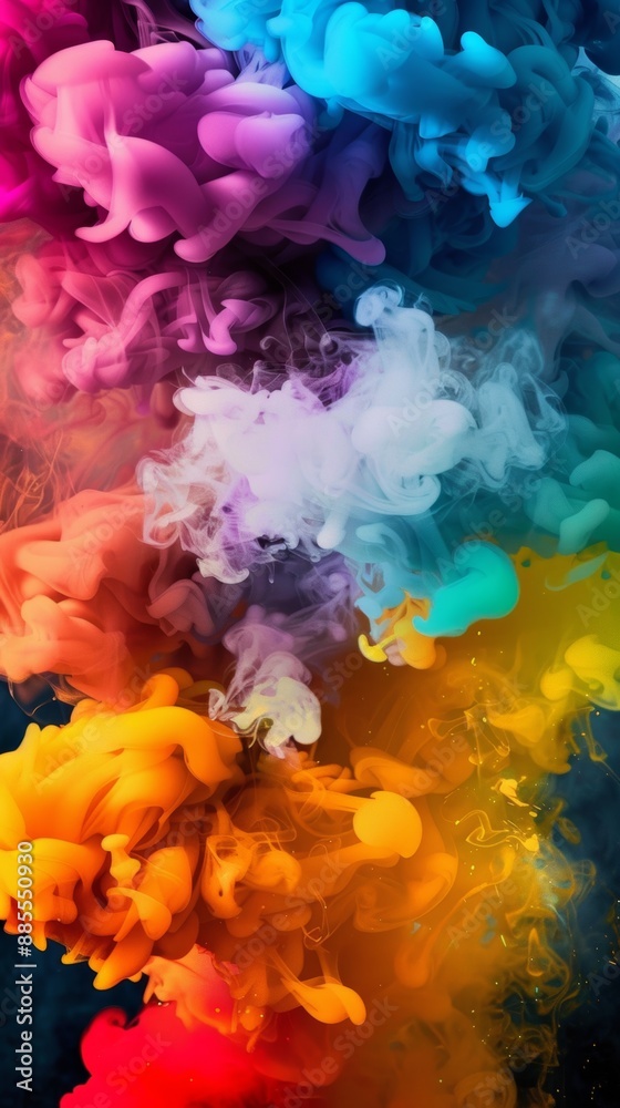 Vivid colorful ink clouds in water abstract background Vivid colorful ink clouds in water abstract background