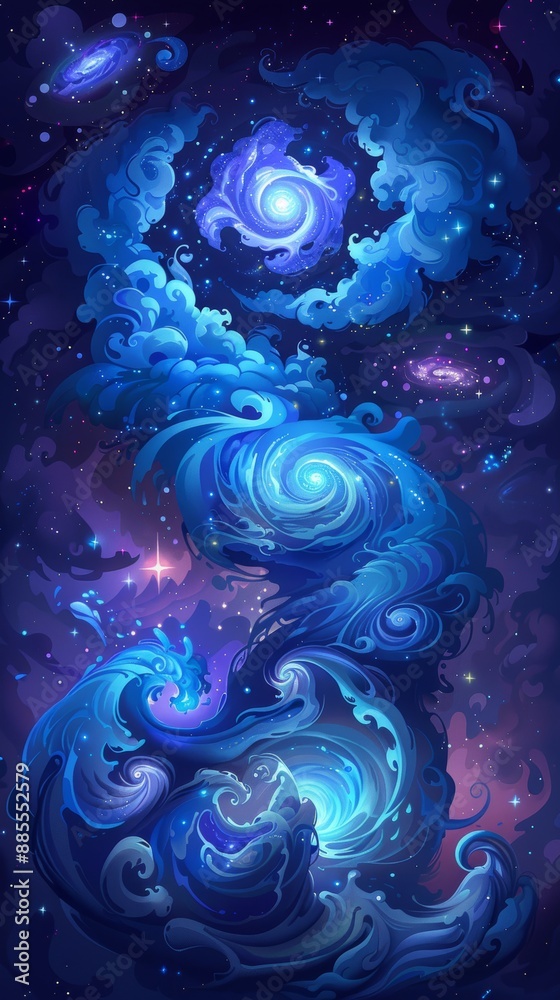 Mesmerizing cosmic swirls in vibrant galaxy Mesmerizing cosmic swirls in vibrant galaxy