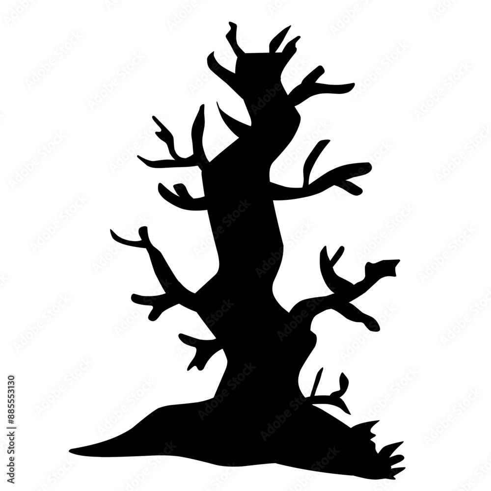 Dry tree silhouette for halloween decoration. Vector ilustration Dry tree silhouette for halloween decoration. Vector ilustration
