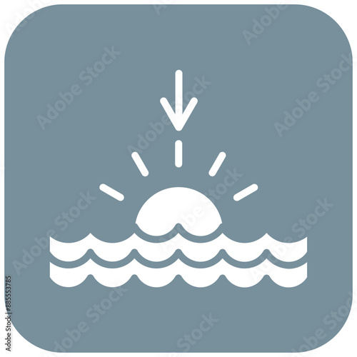 Sundown vector icon. Can be used for Coastline iconset.