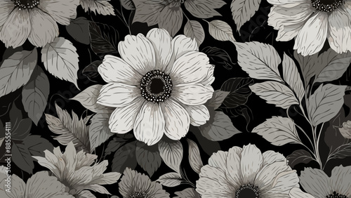 Floral seamless vector illustration for background and text