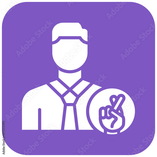 Dishonest Politician vector icon. Can be used for Corruption iconset.