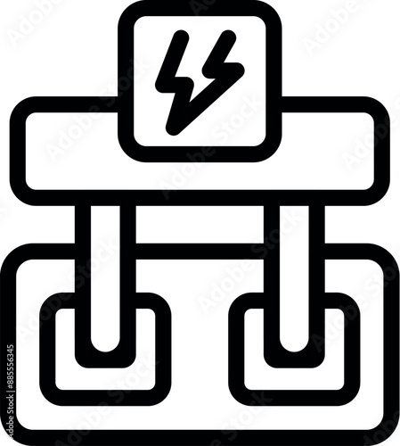 Line icon representing a charging station, symbolizing the transition towards eco friendly transportation