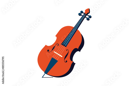 Low End Reverberation: Black Vector Silhouette of a Double Bass, Classic Double Bass Illustration- Double Bass vector