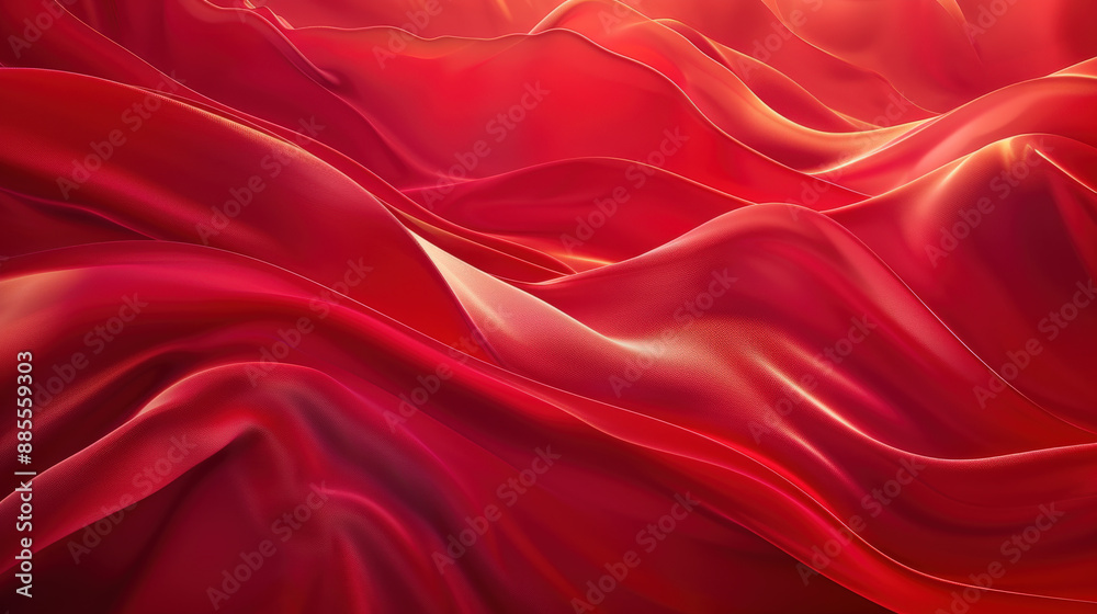 Obraz premium Red Satin Waves in Evening Light
