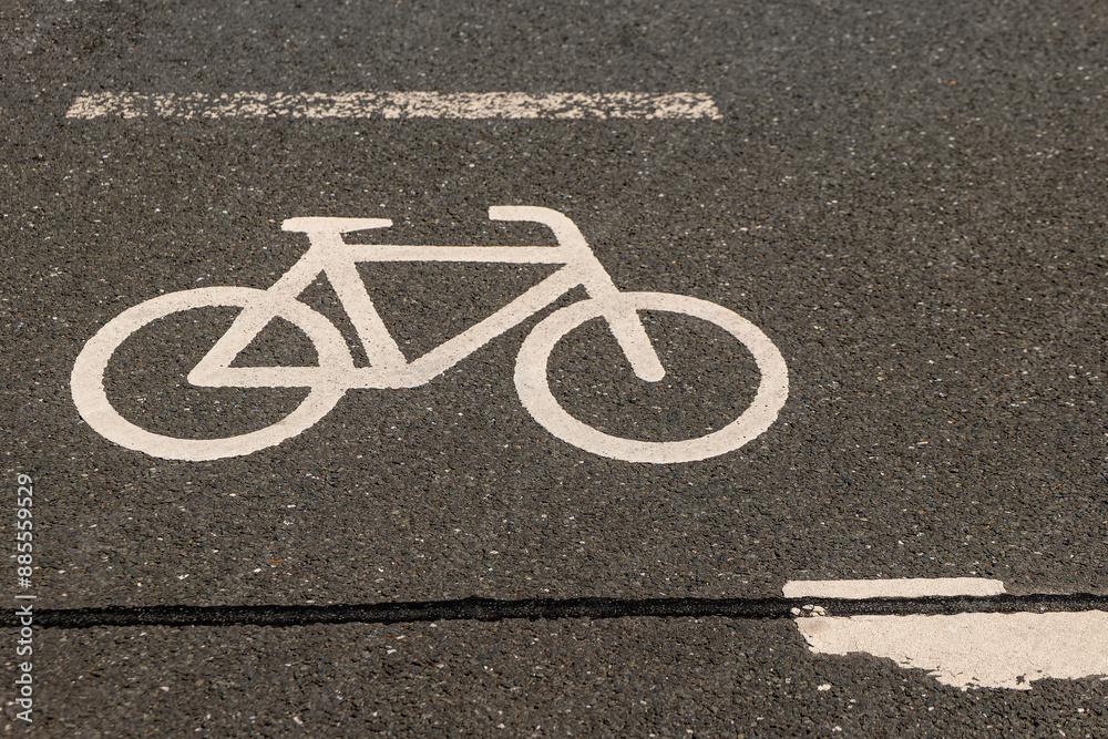 bike symbol is painted on the road bike symbol is painted on the road