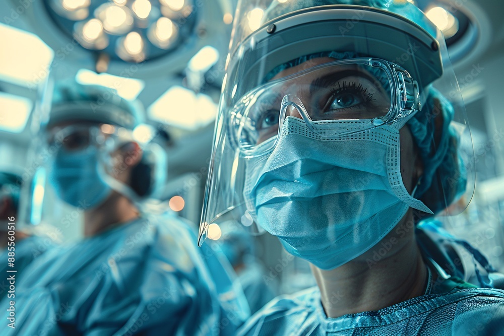 Image of surgeons in the operating room performing surgery Image of surgeons in the operating room performing surgery