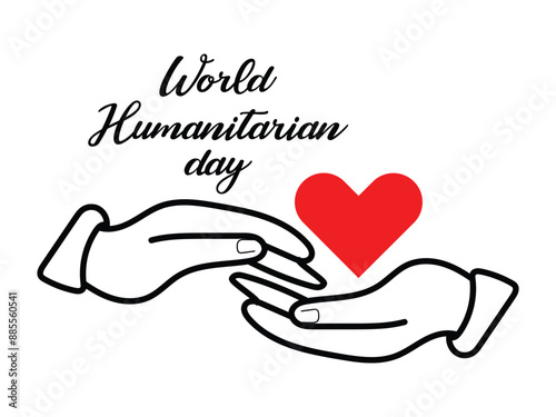world humanitarian day art illustration vector
