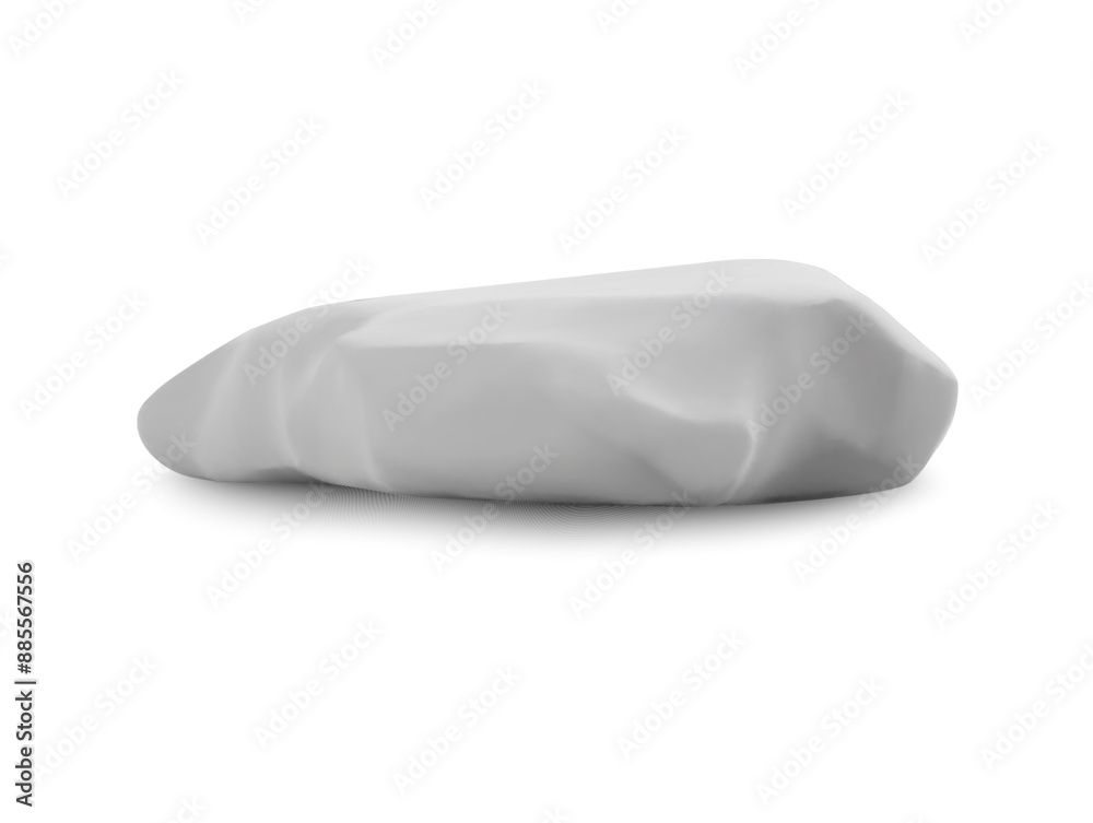 3d gray rough empty stone podium.