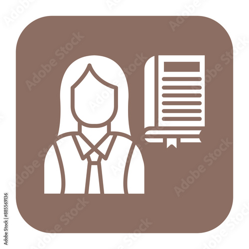 Teacher Female vector icon. Can be used for Literature iconset.