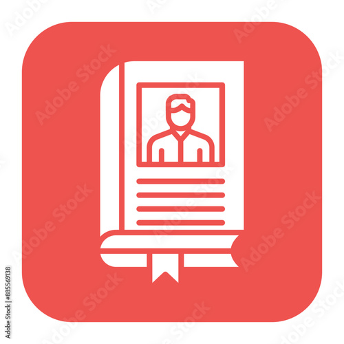 Biography vector icon. Can be used for Literature iconset.