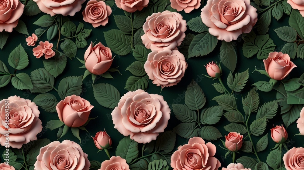 seamless botanical floral pattern with rose herb and leaves big set background with flowers seamless botanical floral pattern with rose herb and leaves big set background with flowers