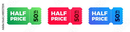 Half price sale colorful ticket set