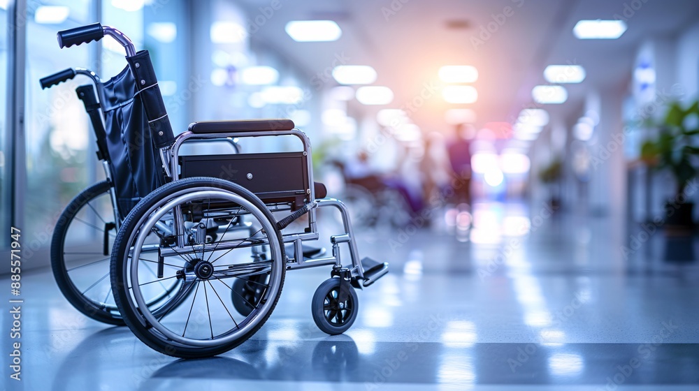 Wheelchairs waiting for patients. Wheelchairs waiting for patients.