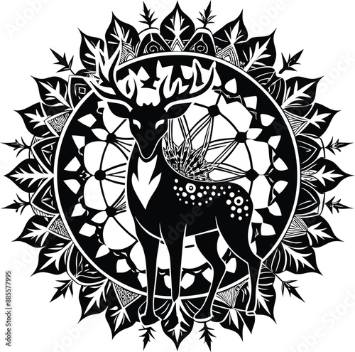 Mandala Design, Deer Mandala Design