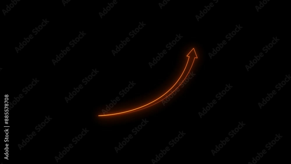 Neon line business arrow icon animation concept Neon line business arrow icon animation concept