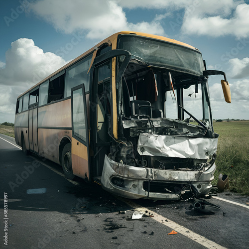 Bus accidents are the collisions of crowded roads, impacting communities and causing loss: Visualize a bus accident as a collision on a busy road