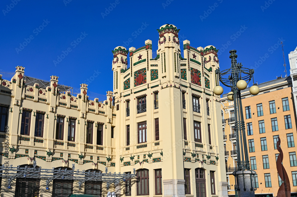Obraz premium Exterior of the North Station, the major railway station in Valencia Spain