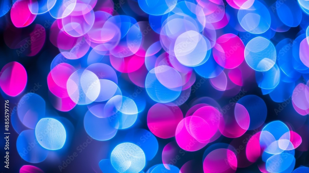 Vibrant bokeh lights background in blue and pink hues Vibrant bokeh lights background in blue and pink hues