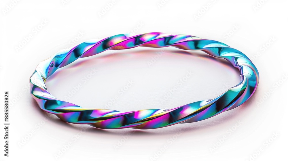 A sleek hula hoop, perfect for dance routines and fitness exercises, designed with durable materials, displayed on an isolated white background A sleek hula hoop, perfect for dance routines and fitness exercises, designed with durable materials, displayed on an isolated white background