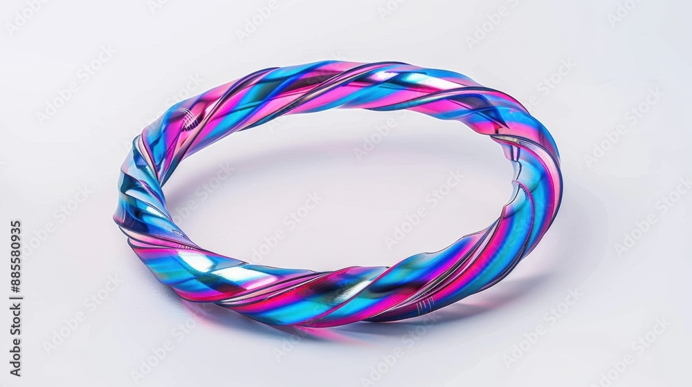 A sleek hula hoop, perfect for dance routines and fitness exercises, designed with durable materials, displayed on an isolated white background A sleek hula hoop, perfect for dance routines and fitness exercises, designed with durable materials, displayed on an isolated white background