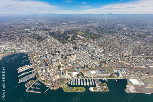 San Diego California Aerial View Downtown Cityscape photo