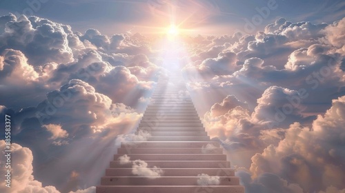 The ladder or the way to heaven the concept of enlightenment and spirituality. © atipong
