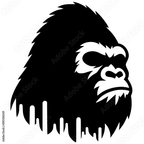 Silhouette of gorilla head design