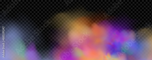 An explosion of colorful smoke clouds.Multicolor fog with blue and yellow particles.Explosions of color powder.