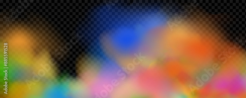An explosion of colorful smoke clouds.Multicolor fog with blue and yellow particles.Explosions of color powder.