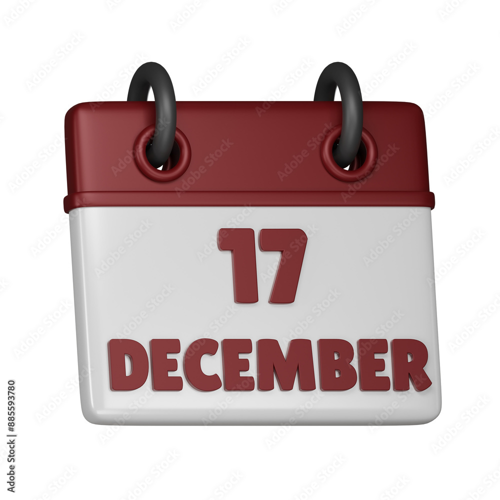 17 December Calendar 3d icon 17 December Calendar 3d icon