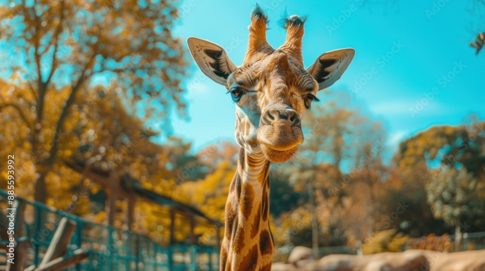 Naklejka premium Giraffe Portrait at the Zoo