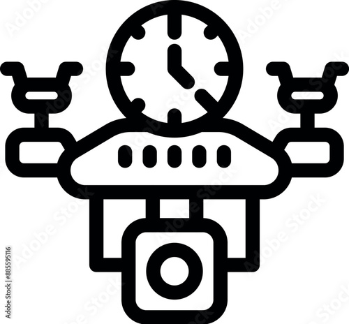 Simple icon of a drone showing remaining flight time