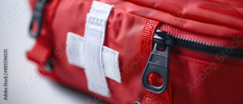 Closeup of a first aid kit symbolizing emergency preparedness photo