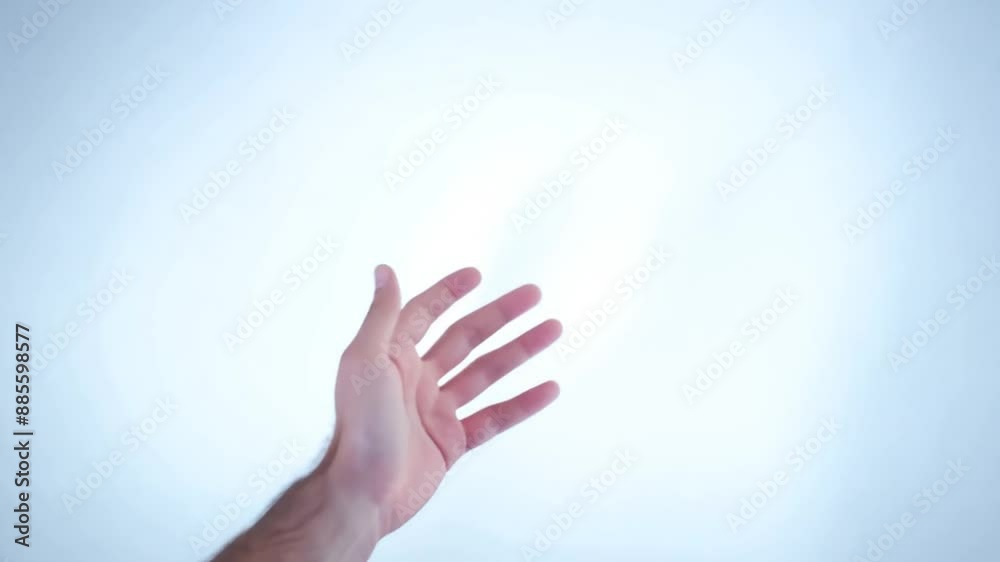 Reaching Hand Against White Background Generative AI