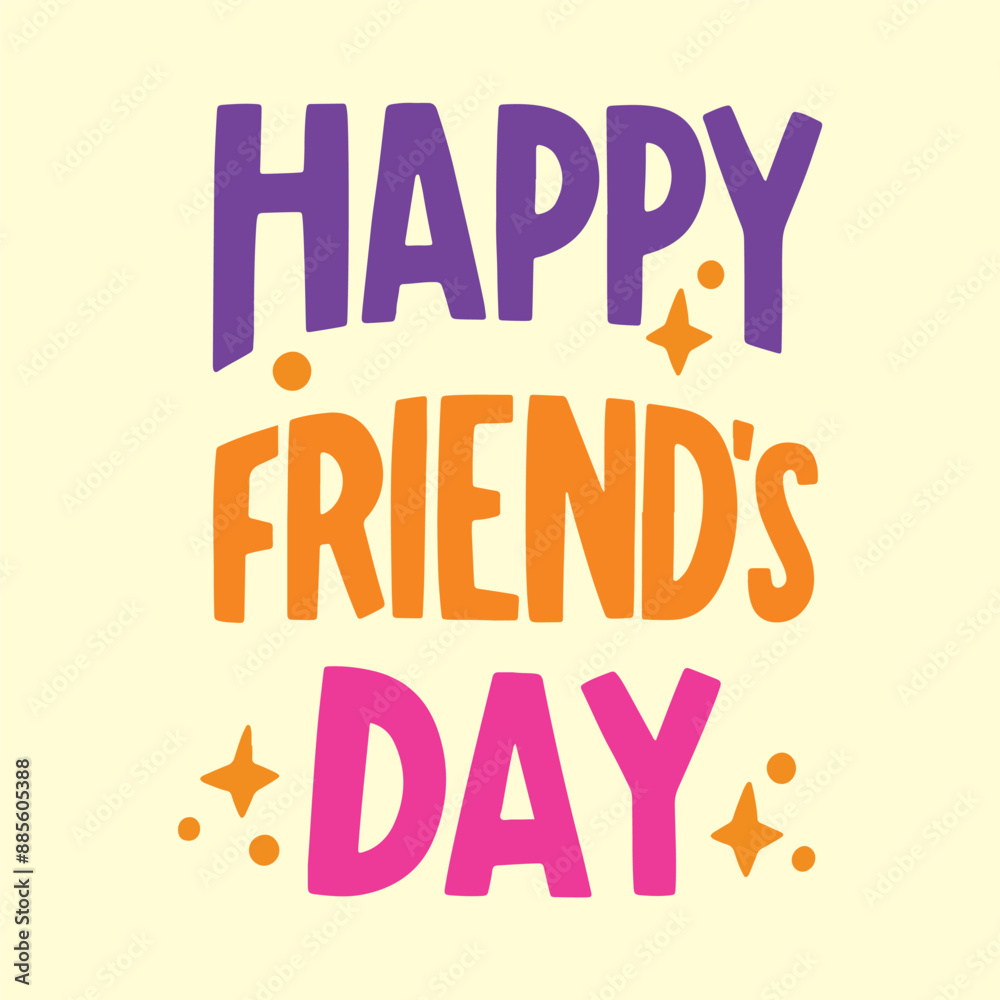 Obraz premium Hand drawn friendship day text illustration 