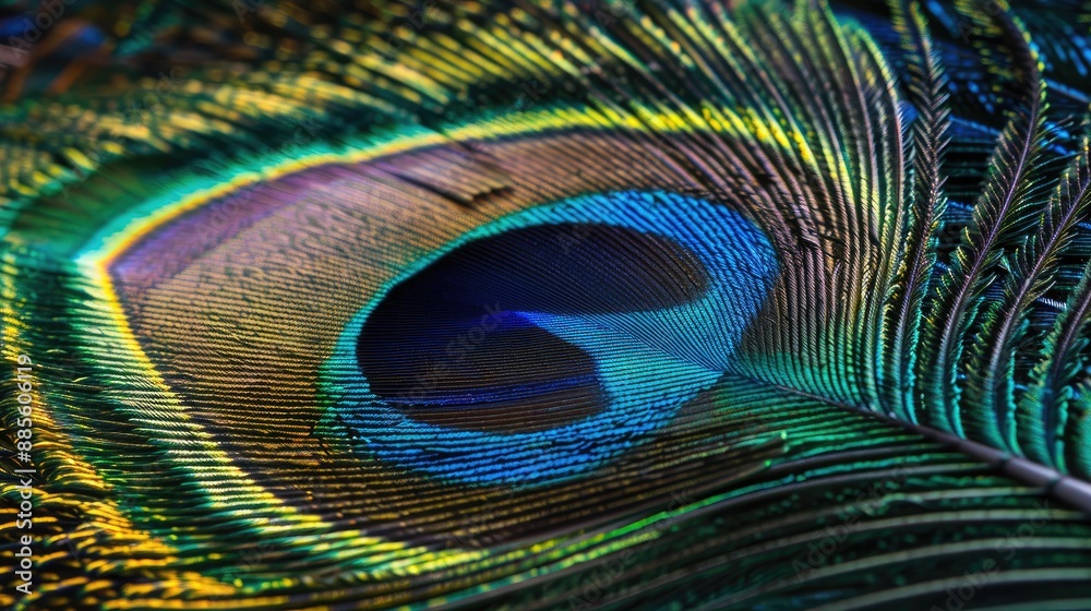 Obraz premium close up peacock feather texture background