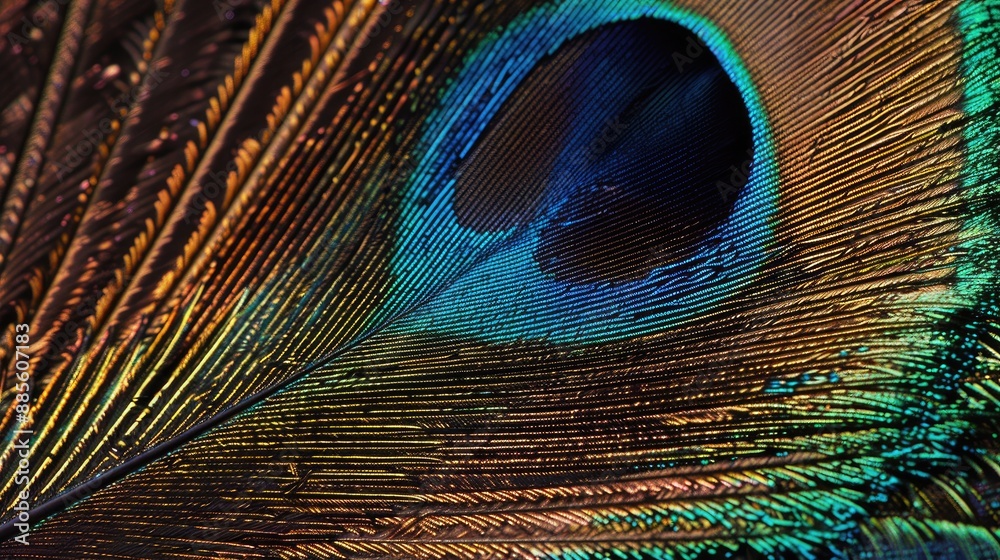 Fototapeta premium close up peacock feather texture background