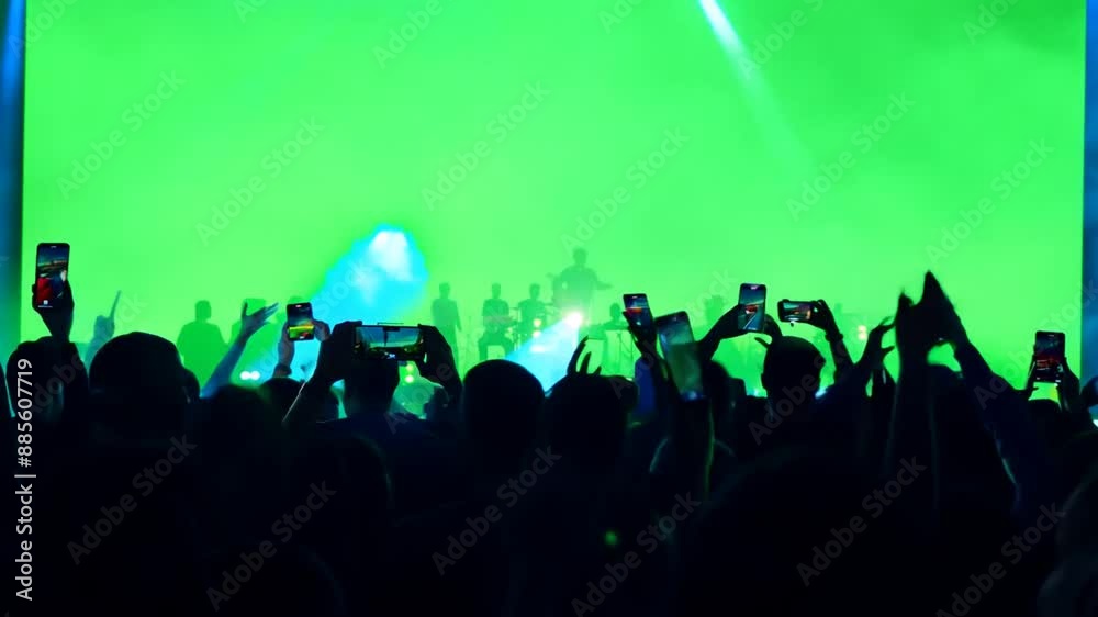 Green Screen Concert Crowd Cheering Generative AI