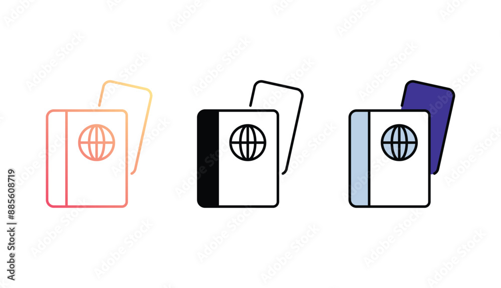 Passport icon design with white background stock illustration Passport icon design with white background stock illustration