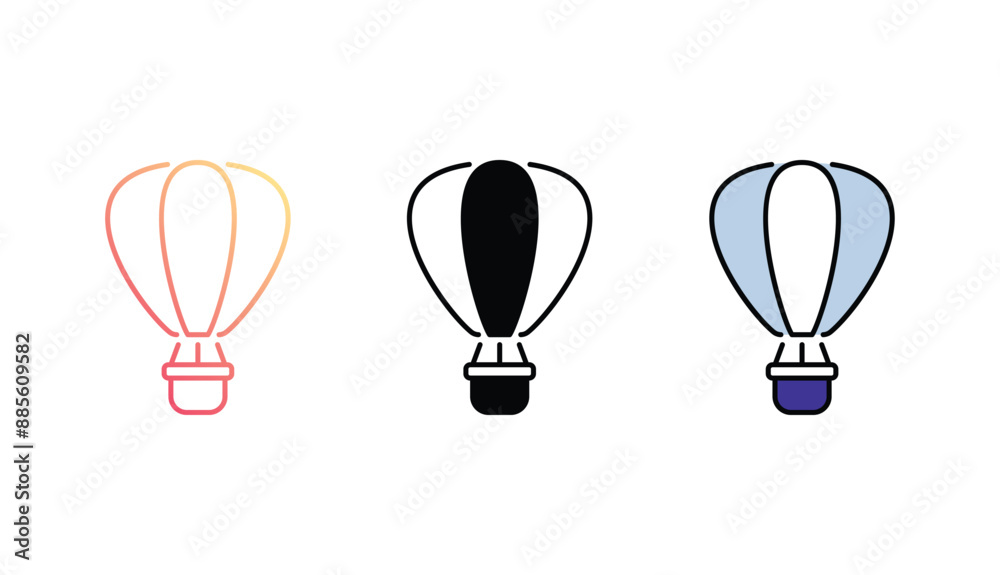 Hot Air Balloon icon design with white background stock illustration Hot Air Balloon icon design with white background stock illustration