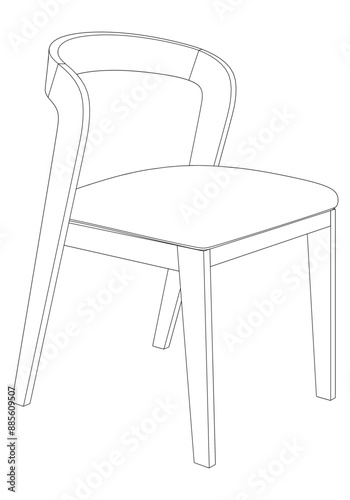 Chair isolated on white background in different positions. Line graphics icon. Vector illustration