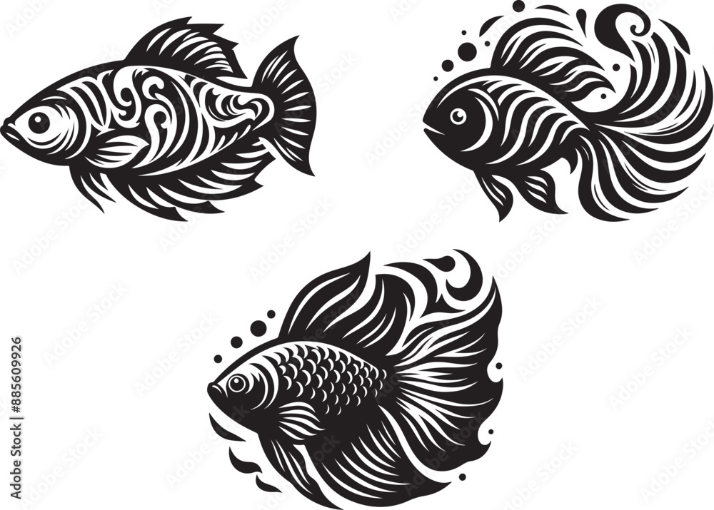 Fototapeta premium illustration of fish silhouette design