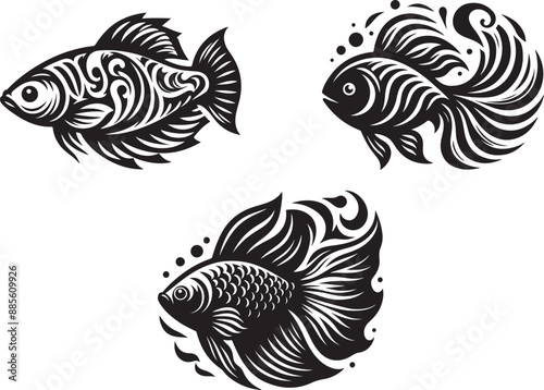 illustration of fish silhouette design