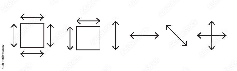 Height and width icons. Dimension, area and perimeter measure concept. Property, real estate, construction, mortgage, interiors. Part of a big icon set family. Height and width icons. Dimension, area and perimeter measure concept. Property, real estate, construction, mortgage, interiors. Part of a big icon set family.