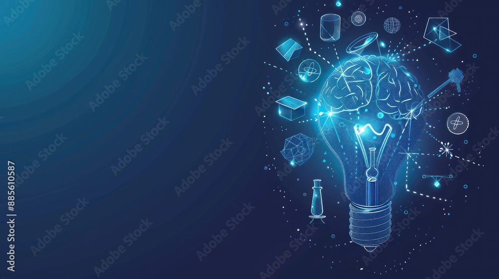 Brain Inside Lightbulb - Concept of Innovation Brain Inside Lightbulb - Concept of Innovation