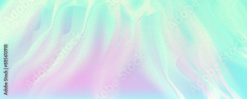 Abstract background featuring a holographic blur with a color gradient.Vector grain noise texture, and watercolor blend.Neon iridescent colors creating a smooth gradation effect.