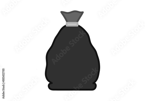 Bolsa de basura llena y negra