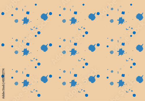 Fondo naranja con salpicaduras de pintura azul