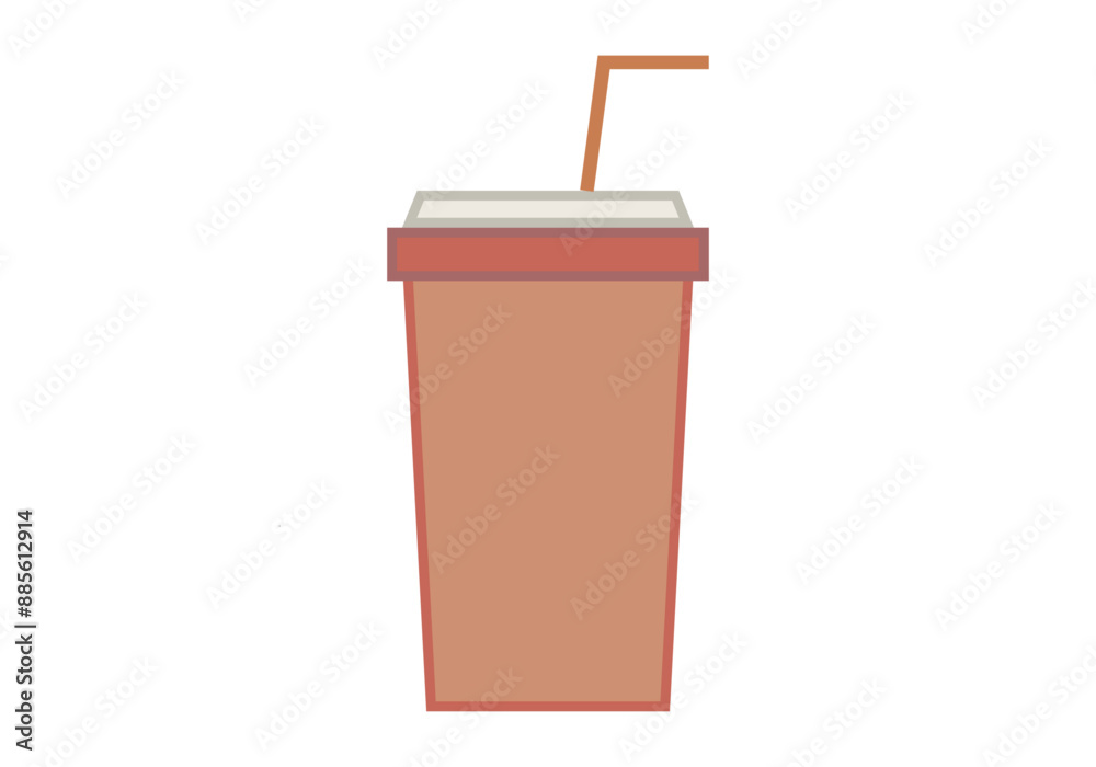 Vaso rojo de refresco en fondo blanco Vaso rojo de refresco en fondo blanco